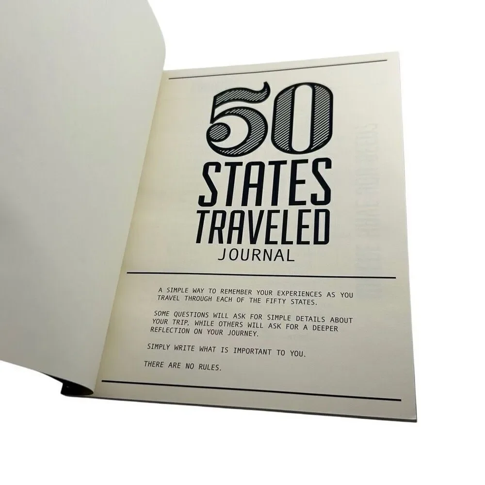 50 States Traveled Journal Made By Moore Apparel and Goods New